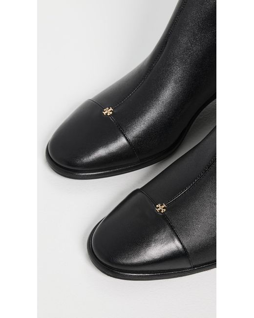Tory Burch Black Cap Toe Knee High Boots