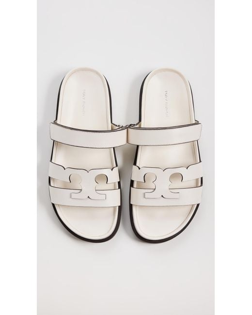 Tory Burch White T Slides