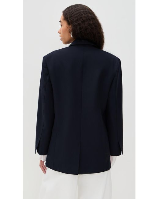 Simonett Blue Structured Sheer Cuff Blazer
