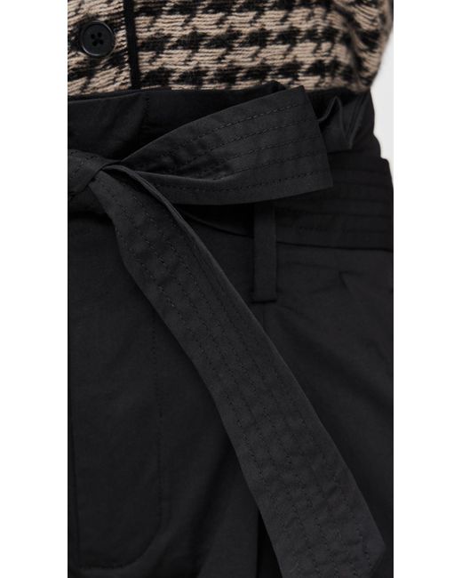 L'Agence Black Lowen Paperbag Crop Pants