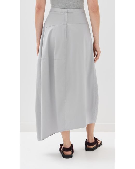 Tibi Gray Garment Dyed Asymmetrical Balloon Skirt