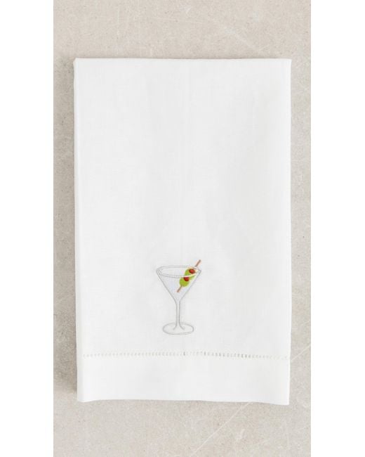 Abode White Martini Tea Towel