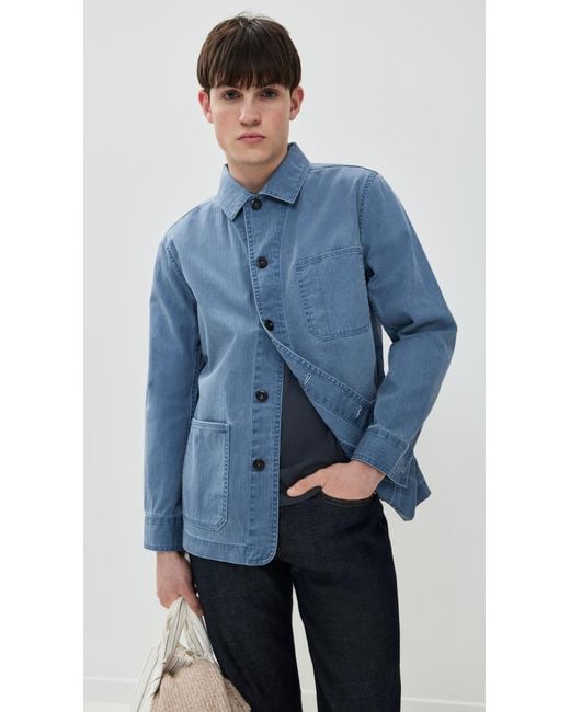 Taylor Stitch Blue Ojai Herringbone Work Jacket for men