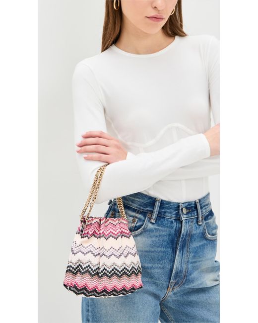 Missoni Pink Drawstring Pouch Chain