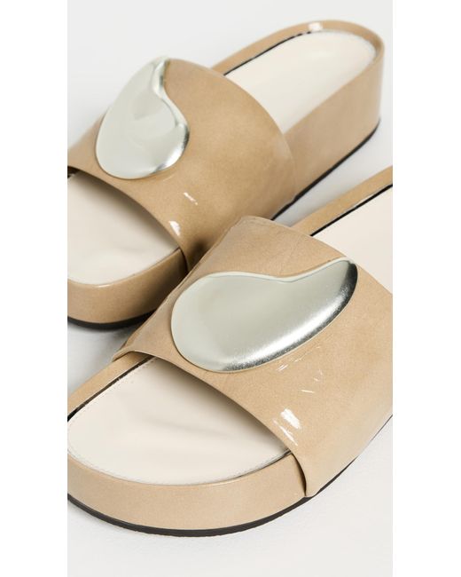 Tory Burch White Patos Platform Slides