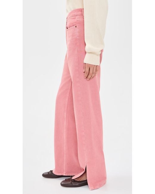 B Sides Pink Charlot Split Hem Jeans