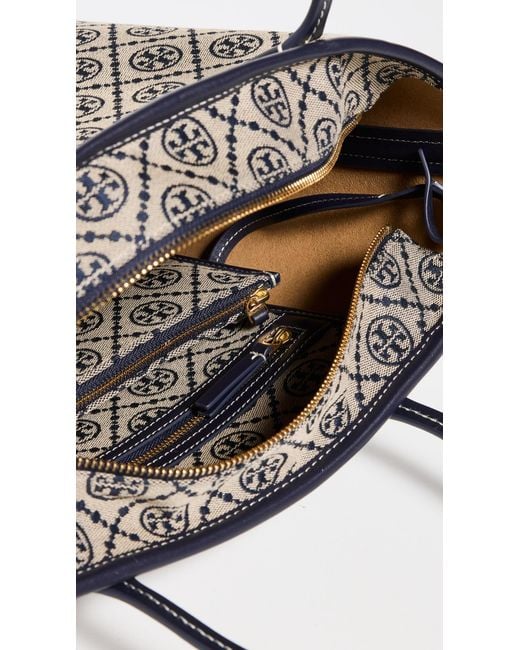 Tory Burch Black T Monogram Small Zip Tote