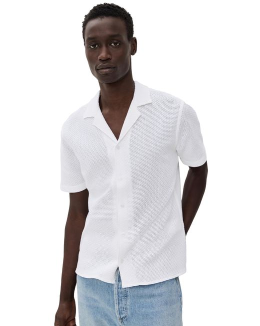 Orlebar Brown White Maitan Open Weave Shirt for men