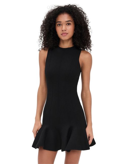 Fleur du Mal Black Dropped Waist Knit Corset Dress