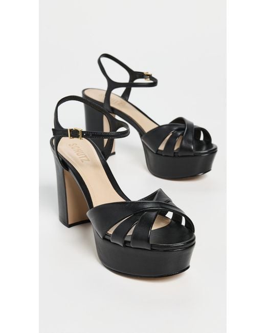 SCHUTZ SHOES Black Keefa Platform Heels