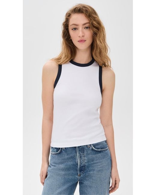 Rag & Bone White Mia Ringer Tank