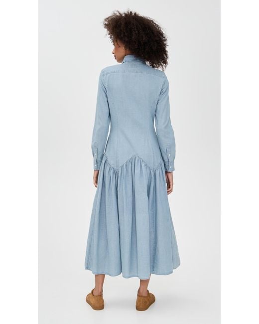 Polo Ralph Lauren Blue Chambray Long Sleeve Shirt Dress