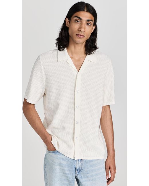 Rag & Bone White Jacquard Avery Shirt In Zua Toweling for men