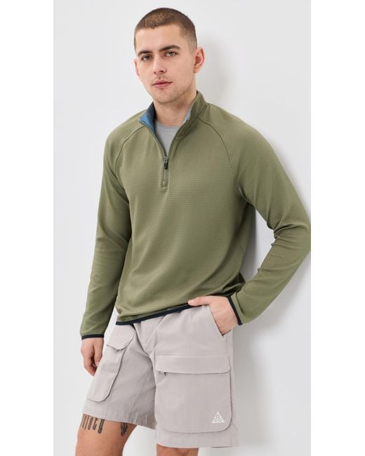 Rhone Green Founder's Quarter Zip Pullover for men
