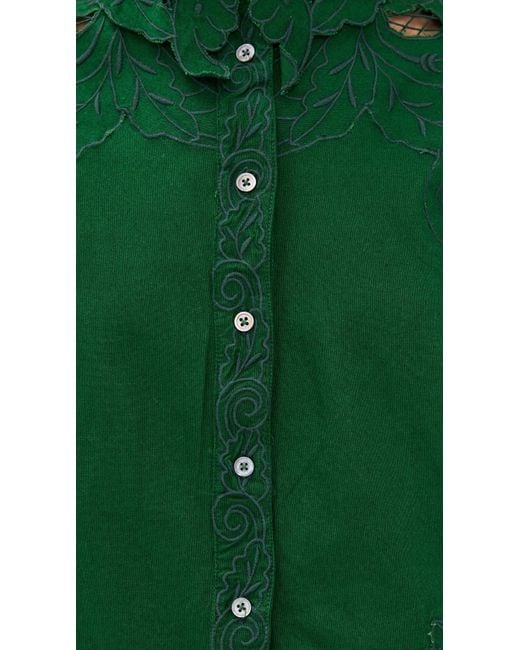 Sea Green Ceci Embroidery Shirt Dress