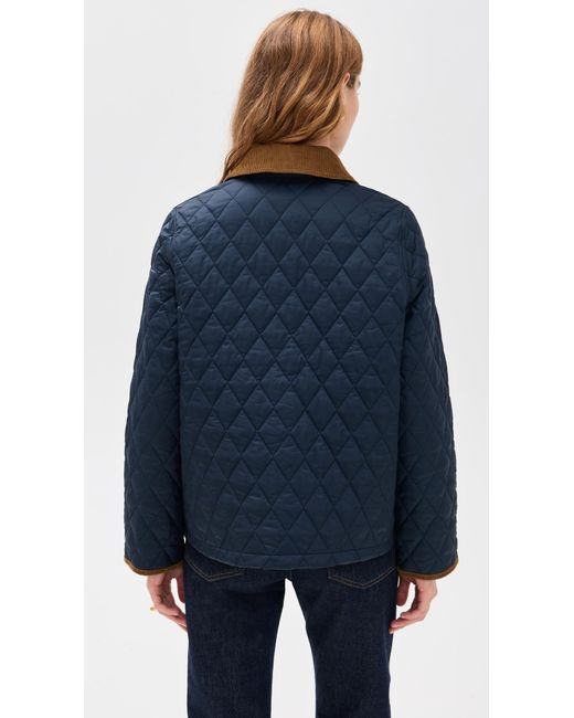 Barbour Blue Icons Cropped Liddesdale Quilted Barn Jacket