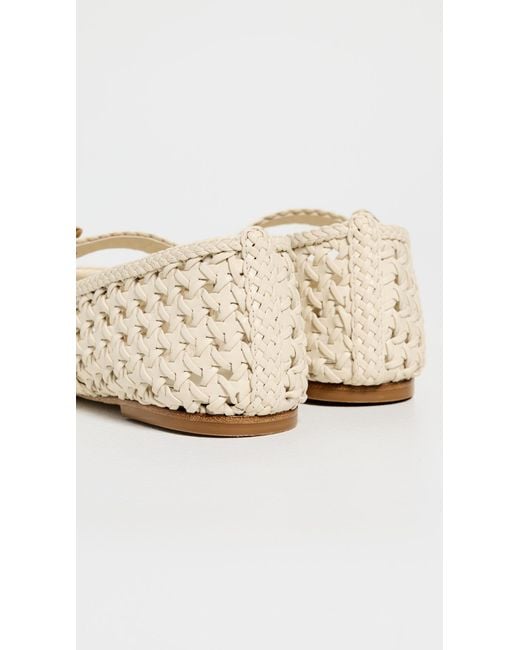 Larroude White Verona Macrame Flats