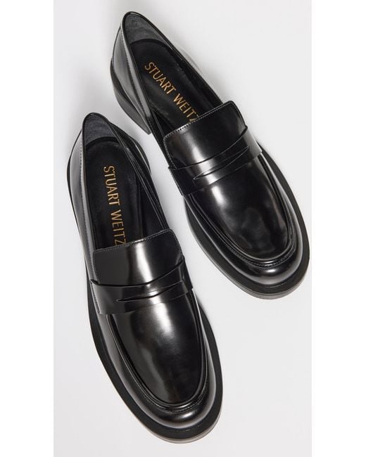 Stuart Weitzman Black Palmer Bold Loafers