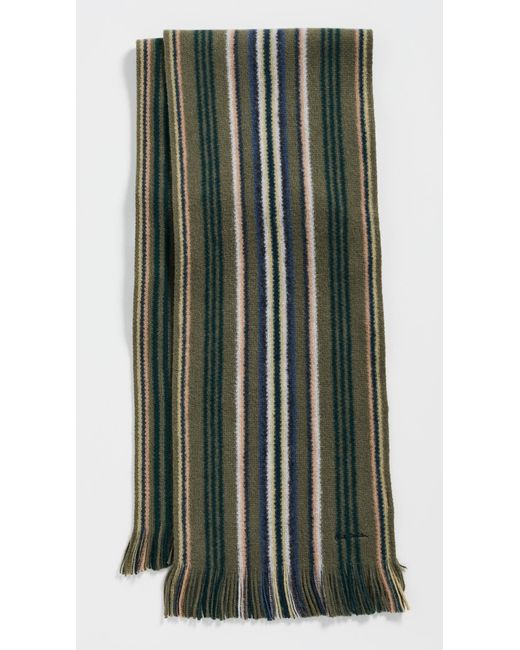 Paul Smith Green Striped Scarf for men