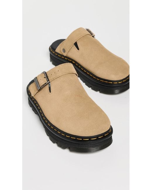 Dr. Martens Black Zebzag Mule Suede Clogs
