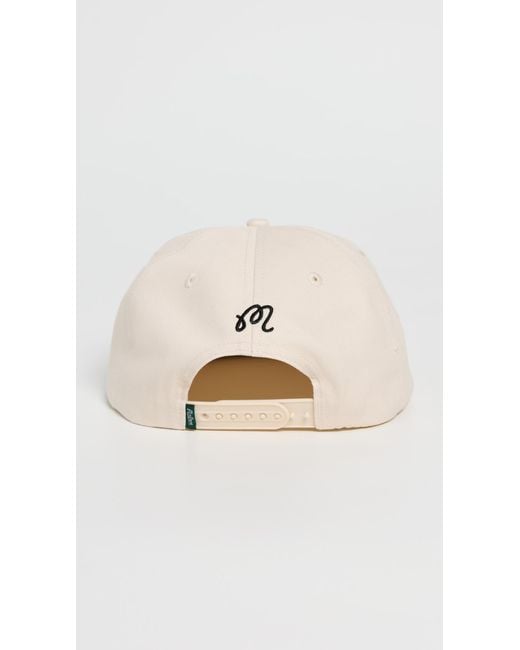 Malbon Golf White Monarch Snapback Hat for men