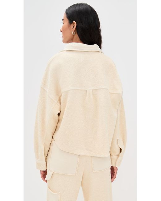 Les Tien Natural Alison Oversized Crop Button Up