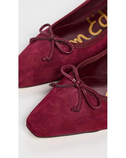 Sam Edelman Red Rinda Suede Ballet Heels