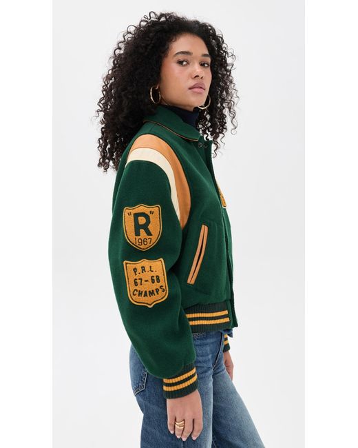 Polo Ralph Lauren Green Wool Varsity Jacket