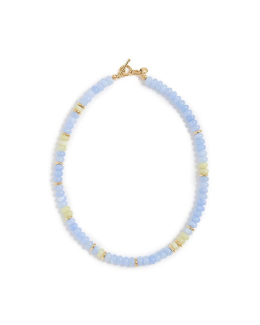 Mayamar Women's White Beaded Stone Stacker Necklace