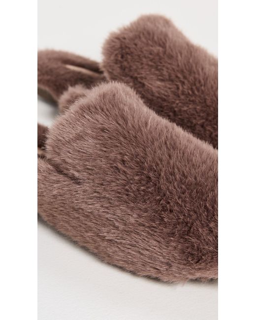 Eberjey Gray Plush Mule Slippers
