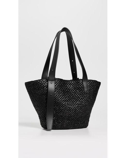 LIE STUDIO Black The Bianca Small Raffia Bag