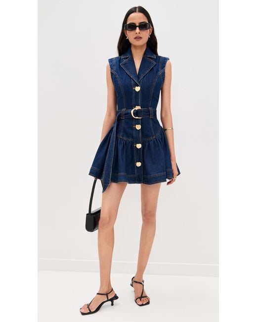 & other stories blue ruffle dress Aje - Casa Puff Sleeve Mini Knit Dress (Size 6) – Goldie's