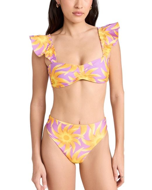 Farm Rio Orange Sunny Side Bandeau Top