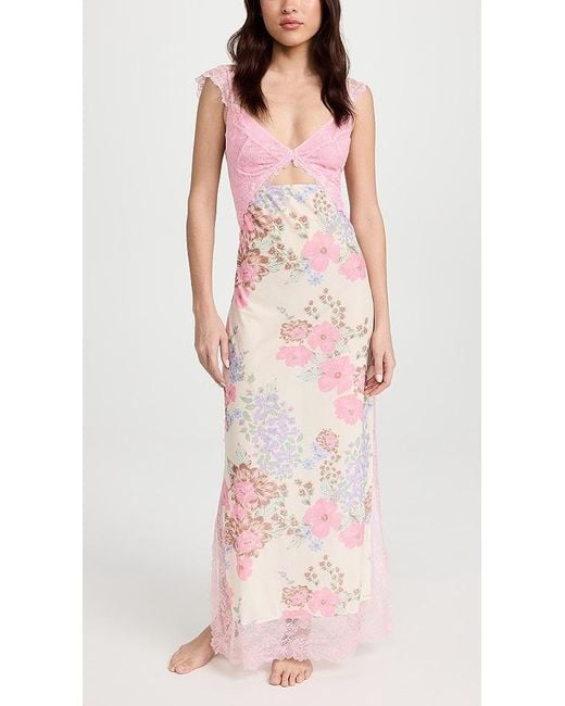 Free People Pink Free Peope Suddeny Fine Maxi Sip Dress