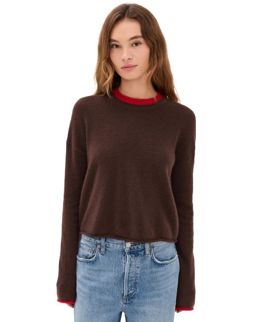 La Ligne Brown Rolled Neck Cashmere Sweater