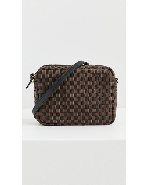 Clare V. Brown Midi Crossbody Woven Bag