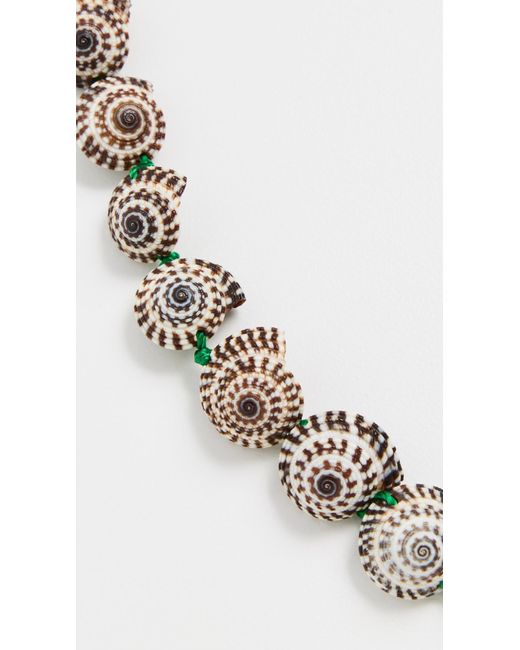 Clare V. Black Checker Shell Necklace