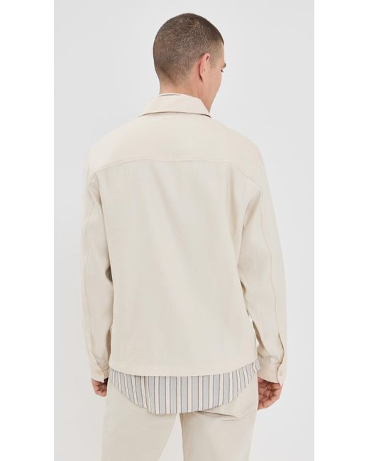NN07 Natural Alban Linen Zip Jacket for men