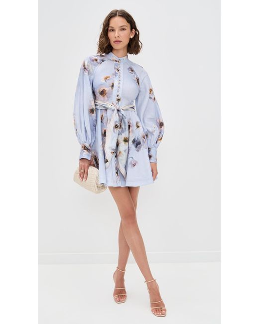 Zimmermann Hypnotic Fit & Flare Dress in Blue | Lyst Zimmermann Hypnotic Fit & Flare Dress in Blue | Lyst