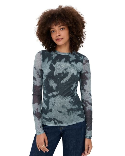 Rag & Bone Women's Yana Printed Mesh Long Sleeve Tee