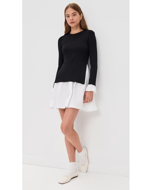 English Factory Black Knit Combo Dress