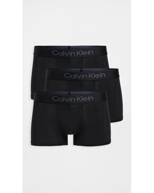 Calvin Klein Black Modern Modal 3-Pack Trunks for men