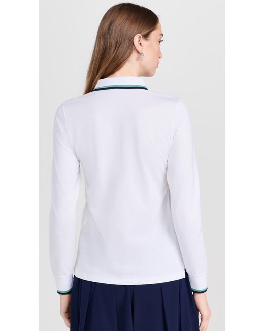 Ralph Lauren White Long Sleeve Tour Pique Val Polo