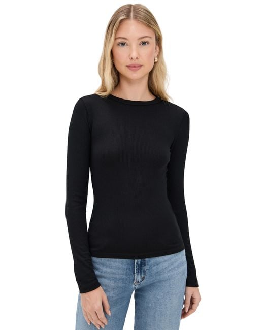 Madewell Black Modal Rib Long Sleeve Crew