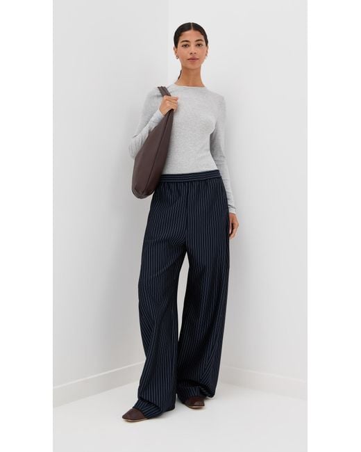 Tibi White Circular Ribbed Crew Neck Pullover T-Shirt