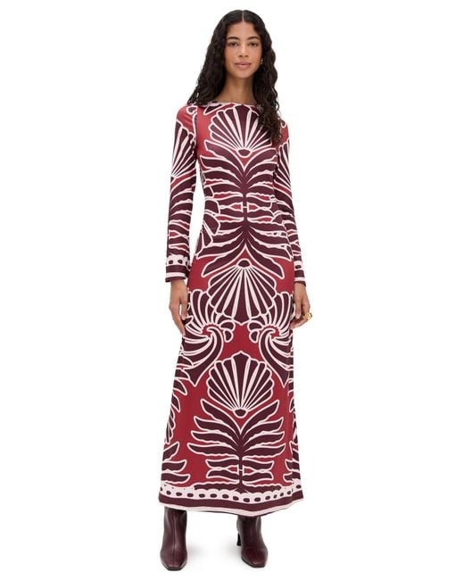 Seven Wonders Red Sienna Sleeved Maxi Dress