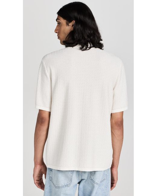 Rag & Bone White Jacquard Avery Shirt In Zua Toweling for men