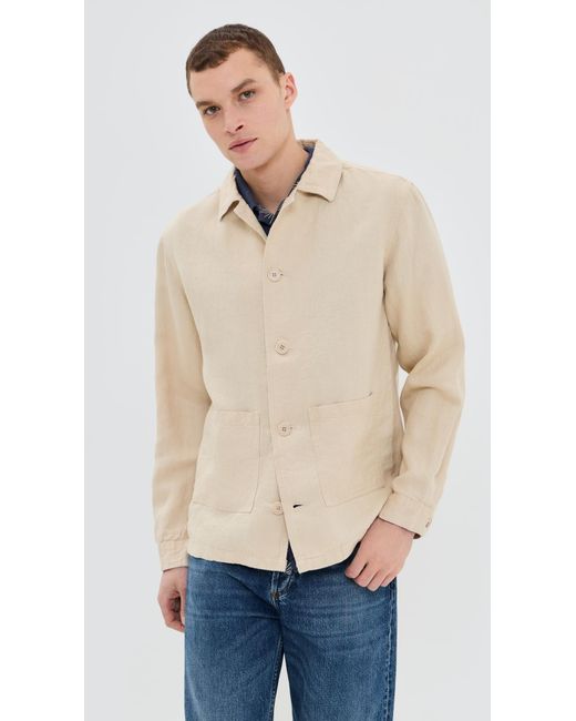 Far Afield Blue Bisset Linen Jacket for men