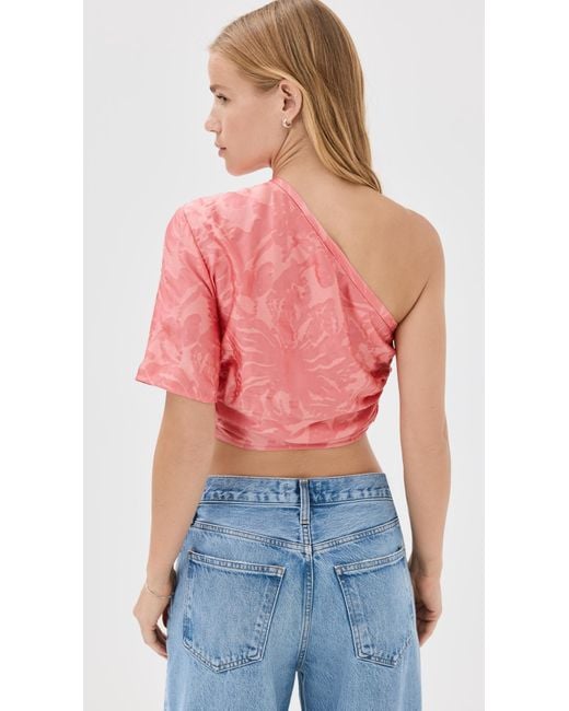 Rosie Assoulin Pink Roie Aouin One Ared Bandit Top