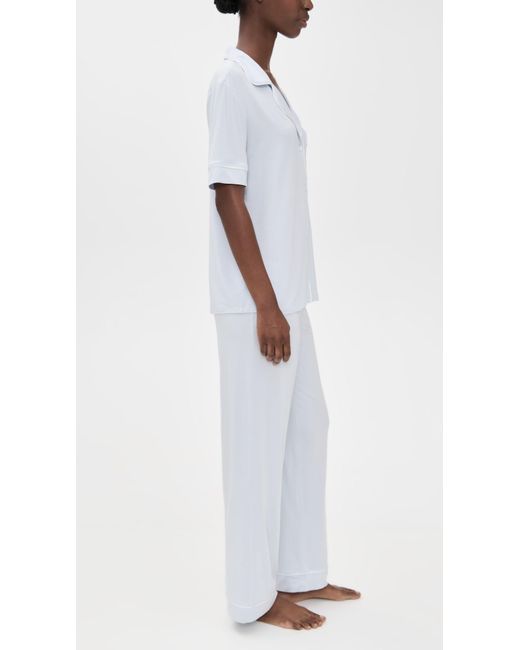 Eberjey Black Gisele The Short Sleeve Long Pajama Set